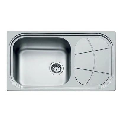 FOSTER BIG BOWL 1561202 Lavello Cucina 1 Vasca Sinistra Incasso Sopratop Gocciolatoio Destra Acciaio Inox cm. 86 x 50