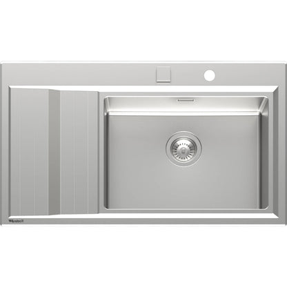 FOSTER STRIPE 4500051 Lavello Cucina 1 Vasca a Destra Semifilo Gocciolatoio a Sinistra Inox cm. 87 x 50