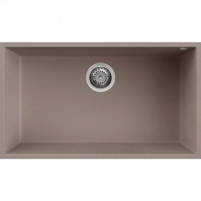 ELLECI QUADRA 130 LKQ13089BSO Lavello Cucina Incasso Sottotop 1 Vasca Keratek Tortora cm. 76 x 44