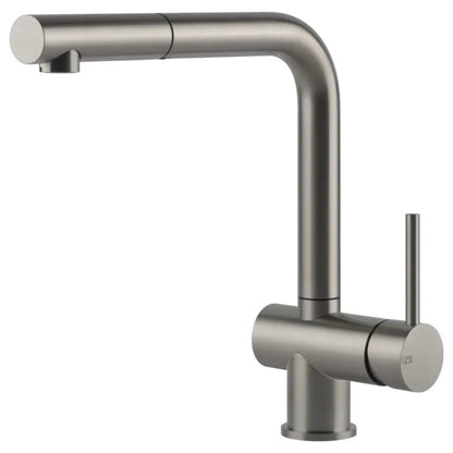 GESSI STEEL BRUSHED 60598/239 Rubinetto Cucina Canna Alta Doccetta Estraibile Inox Spazzolato