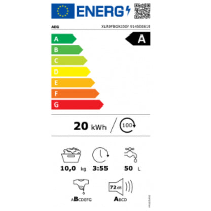 AEG Serie 9000 XLR9FBGA10SY Lavatrice AbsoluteCare 10 kg SoftWater Vapore Igienico cm. 60 x 60
