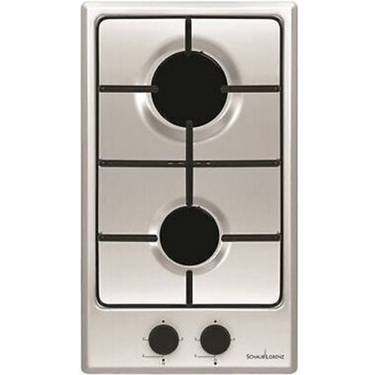 SCHAUB LORENZ SSPC302XF Piano Cottura 2 Fuochi Gas Griglie Ghisa Inox cm. 29 x 51