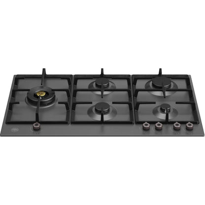 F.LLI BERTAZZONI PROFESSIONAL P905LPRONE Piano Cottura Gas 5 Fuochi Wok Nero Opaco cm. 90 x 52