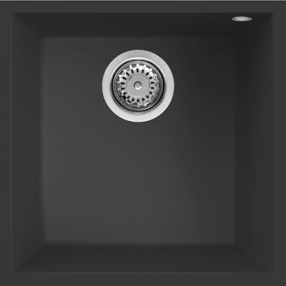 ELLECI QUADRA 102 LGQ10240 Lavello Incasso 1 Vasca Nero Opaco Granitek cm. 47 x 50