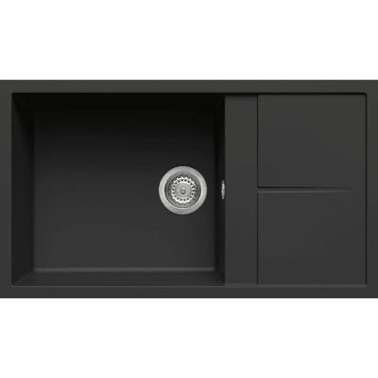 ELLECI UNICO 410 LGU41040 Lavello da Incasso Reversibile in Granitek Nero cm. 86 x 50
