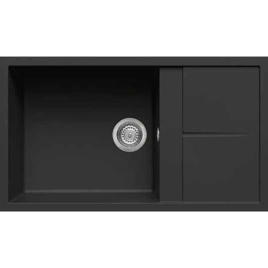 ELLECI UNICO 410 LGU41040 Lavello da Incasso Reversibile in Granitek Nero cm. 86 x 50
