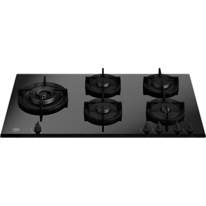 F.LLI BERTAZZONI P905LMODGNE Piano Cottura 5 Fuochi Griglie Ghisa Vetro Nero cm. 90 x 50