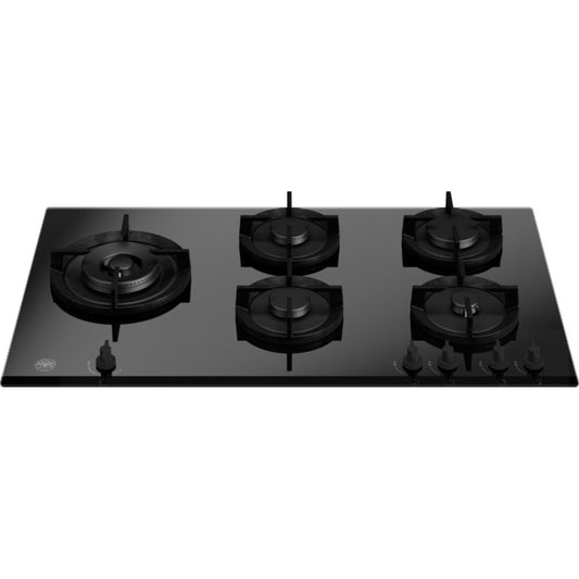F.LLI BERTAZZONI P905LMODGNE Piano Cottura 5 Fuochi Griglie Ghisa Vetro Nero cm. 90 x 50