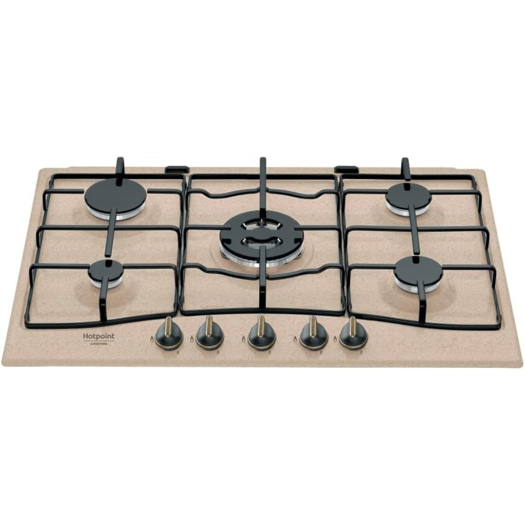 HOTPOINT PCN750TAVR Piano Cottura 5 Fuochi a Gas 1 Tripla Corona Avena cm. 75 x 51