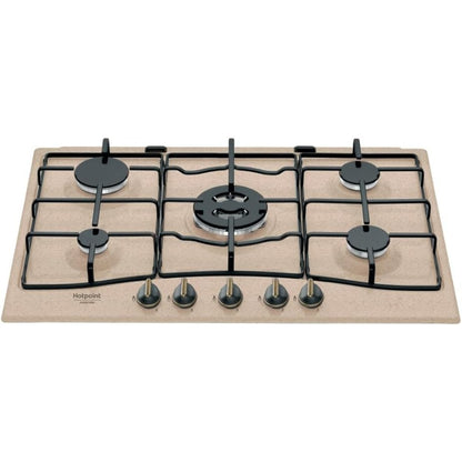 HOTPOINT PCN750TAVR Piano Cottura 5 Fuochi a Gas 1 Tripla Corona Avena cm. 75 x 51