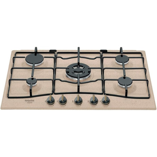 HOTPOINT PCN750TAVR Piano Cottura 5 Fuochi a Gas 1 Tripla Corona Avena cm. 75 x 51