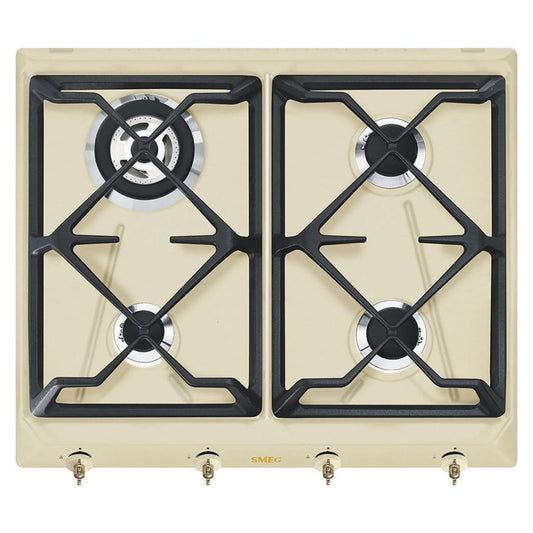 SMEG COLONIALE SRV864POGH Piano Cottura 4 Fuochi Gas Griglie Ghisa Incasso Standard cm. 59,5 x 50