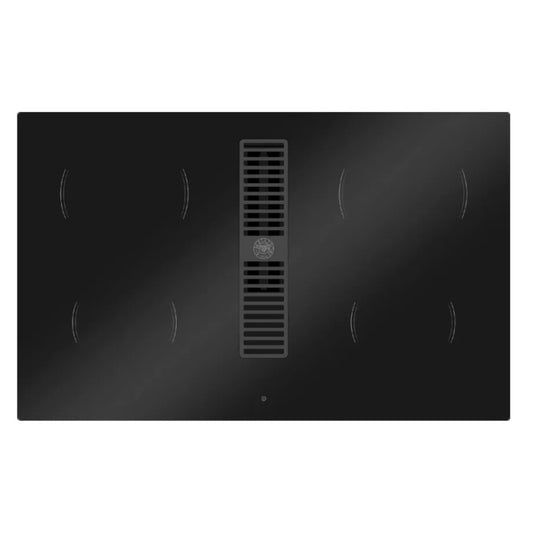 F.LLI BERTAZZONI MODERN P804ICH30NP Piano Cottura Induzione con Cappa Integrata da 625 m3/h Vetro Nero cm. 83 x 52