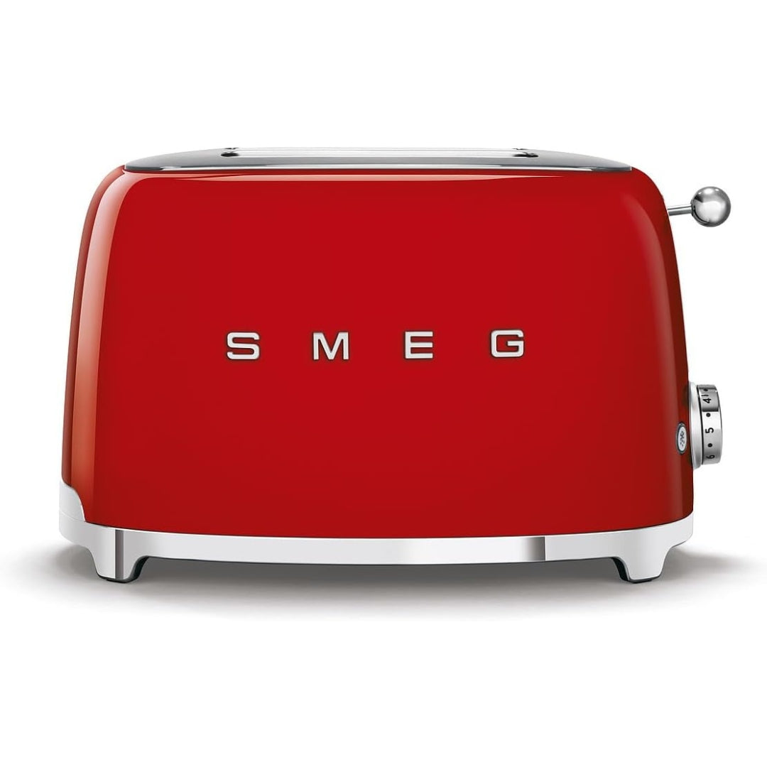 SMEG PED TSF01RDEU Tostapane Rosso Lucido 2 Fette 50’s Style Funzione Bagel 950W