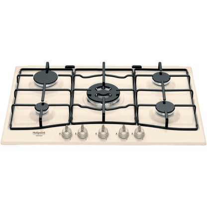 HOTPOINT PCN750TOWR /HA Piano Cottura a Gas 5 Fuochi Incasso AVORIO cm. 75 x 51