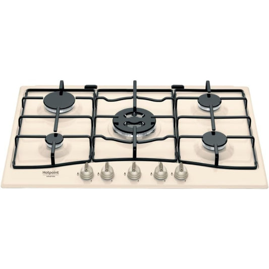 HOTPOINT PCN750TOWR /HA Piano Cottura a Gas 5 Fuochi Incasso AVORIO cm. 75 x 51