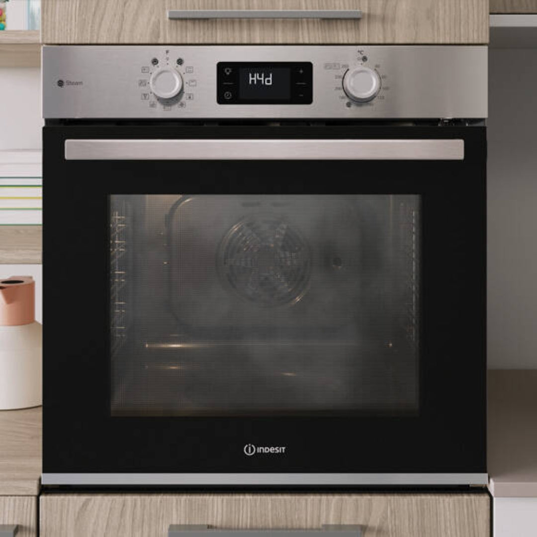 INDESIT IOK58HSB Forno da Incasso Multifunzione Elettrico Nero Classe A+ Cottura a Vapore Pulizia Steam&Clean