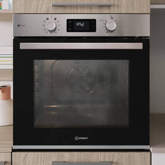 INDESIT IOK58HSB Forno da Incasso Multifunzione Elettrico Nero Classe A+ Cottura a Vapore Pulizia Steam&Clean