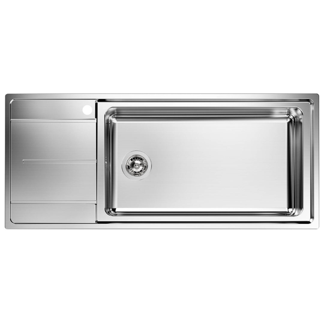 FOSTER EVO 3219051 Lavello 1 Vasca a Destra Gocciolatoio a Sinistra Incasso Sopratop Inox cm. 116 x 50