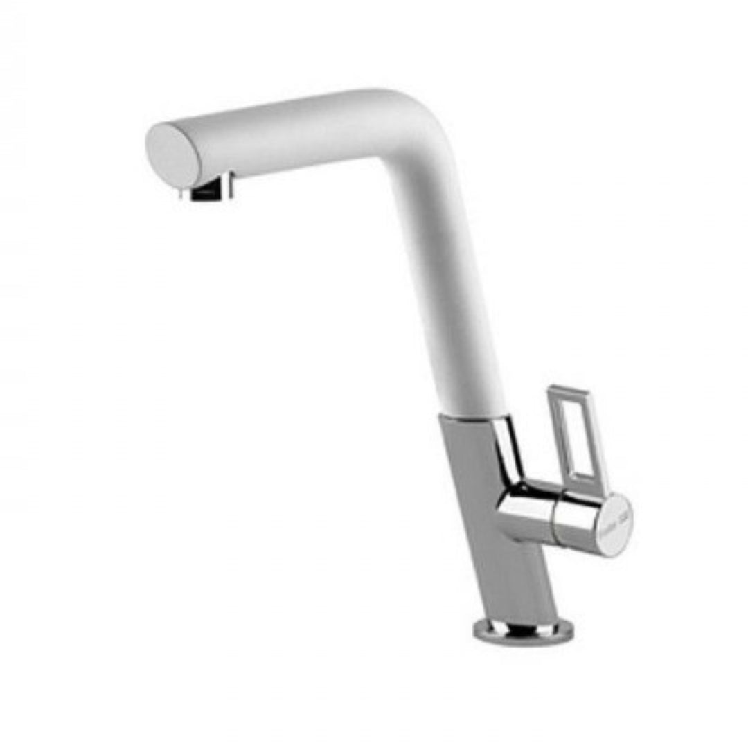 FOSTER WHITE KE 8491010 Rubinetto Miscelatore Cucina Cromo Bianco Canna Girevole