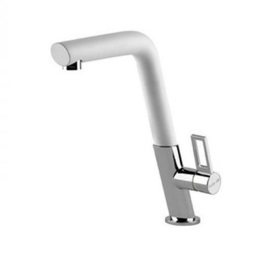 FOSTER WHITE KE 8491010 Rubinetto Miscelatore Cucina Cromo Bianco Canna Girevole