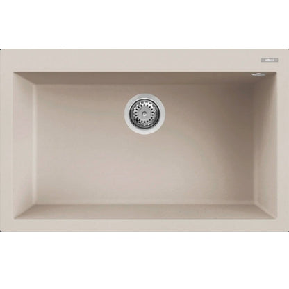 ELLECI Quadra 130 LGQ13039 Lavello Cucina 1 Vasca Granitek Bianco Soft cm. 79x50
