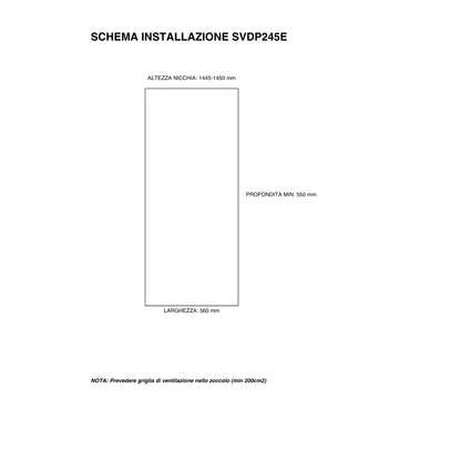 SCHAUB LORENZ SVDP245E Frigorifero Incasso 2 Porte Classe F 209 LT cm. 145 x 54 x 54