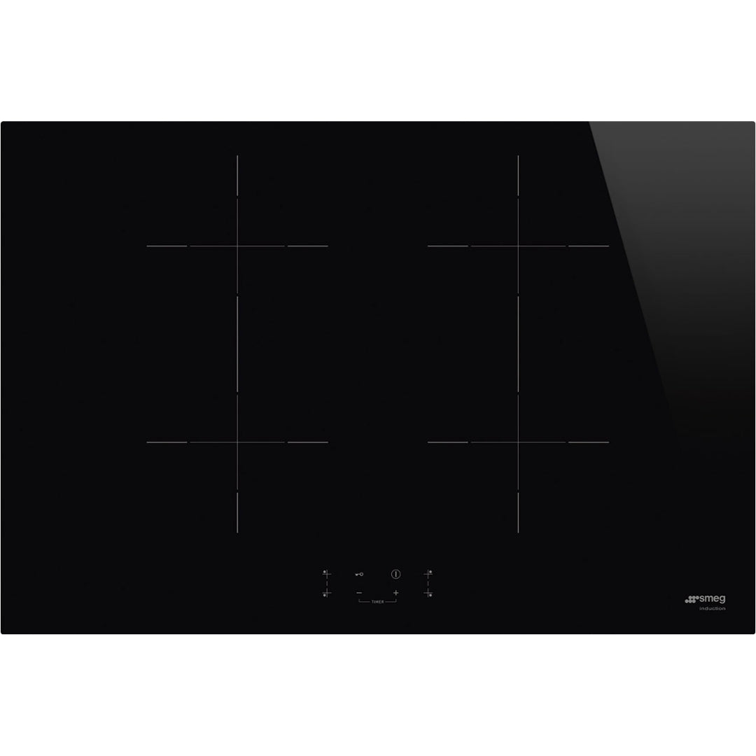 SMEG SIB2741D Piano Cottura a Induzione 4 Zone Bridge Booster Touch Control Vetroceramica Nero cm. 75 x 51