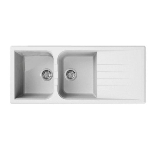 ELLECI VENICE 500 LGN50068 Lavello Sopratop 2 Vasche Gocciolatoio Reversibile Granitek cm. 116 x 50