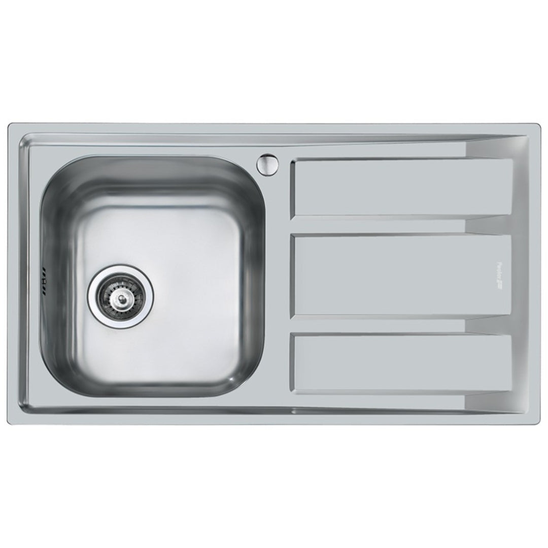 FOSTER FM 1971062 Lavello 1 Vasca Sinistra Gocciolatoio Destra Sopratop Acciaio Inox cm. 86 x 50