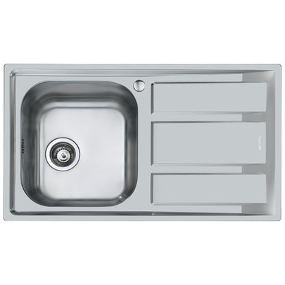 FOSTER FM 1971062 Lavello 1 Vasca Sinistra Gocciolatoio Destra Sopratop Acciaio Inox cm. 86 x 50