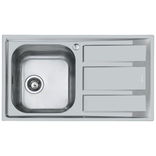 FOSTER FM 1971062 Lavello 1 Vasca Sinistra Gocciolatoio Destra Sopratop Acciaio Inox cm. 86 x 50