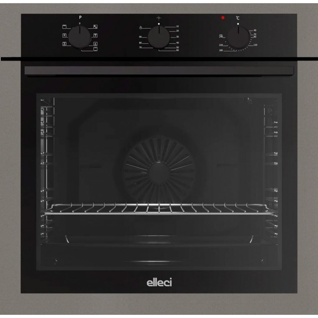 ELLECI PLANO FGSP60248NS Forno Incasso Elettrico Multifunzione Ventilato con Grill Cemento Classe A cm. 60 x 60