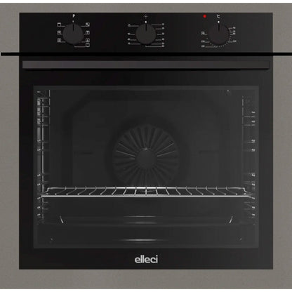 ELLECI PLANO FGSP60248NS Forno Incasso Elettrico Multifunzione Ventilato con Grill Cemento Classe A cm. 60 x 60