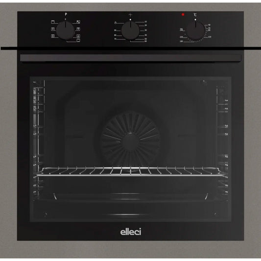 ELLECI PLANO FGSP60248NS Forno Incasso Elettrico Multifunzione Ventilato con Grill Cemento Classe A cm. 60 x 60