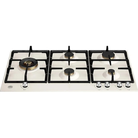 F.LLI BERTAZZONI P905LHERAX Piano Cottura 5 Fuochi Gas Tripla Corona Avorio cm. 89 x 52
