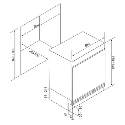 SILVERLINE RBN270LF Frigorifero Incasso 270L Low Frost Classe E Bianco cm. 54 x 177 x 55