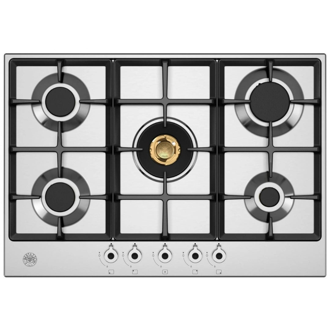 F.LLI BERTAZZONI PROFESSIONAL P755CPROX Piano Cottura 5 Fuochi Gas Inox cm. 75 x 52