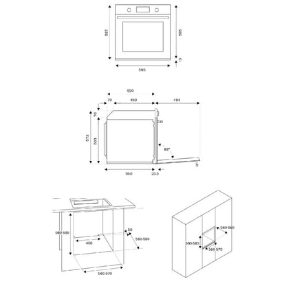 F.LLI BERTAZZONI HERITAGE F605HEREKAX Forno Elettrico da Incasso 76L Avorio e Inox cm. 60 x 60