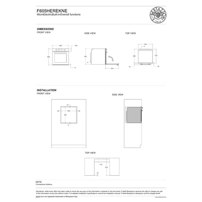 F.LLI BERTAZZONI HERITAGE F605HEREKAX Forno Elettrico da Incasso 76L Avorio e Inox cm. 60 x 60