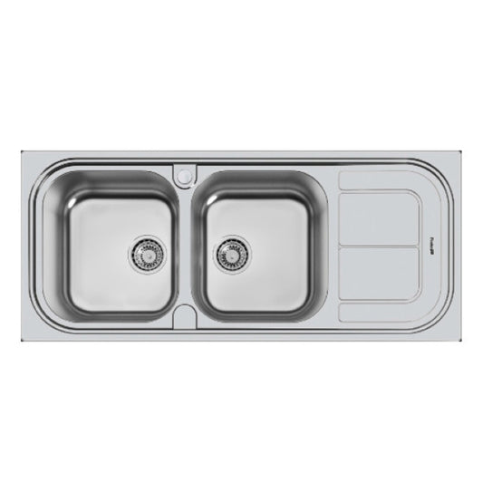 FOSTER SUN 2296062 Lavello Cucina 2 Vasche Sinistra Gocciolatoio Destra Inox cm. 116 x 50