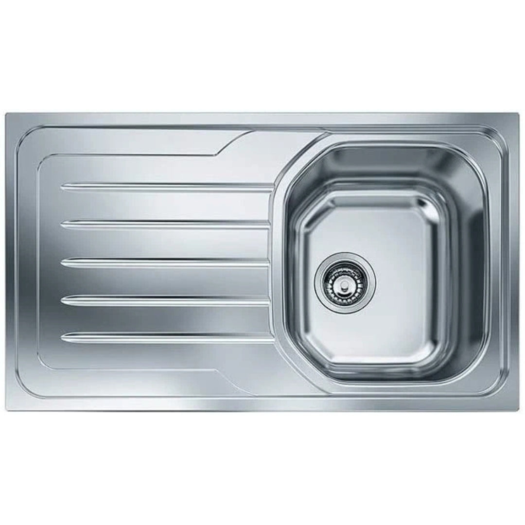 FRANKE ONDA LINE 101.0564.776 Lavello Incasso Inox 1 Vasca Destra Gocciolatoio Sinistra cm. 86 x 50