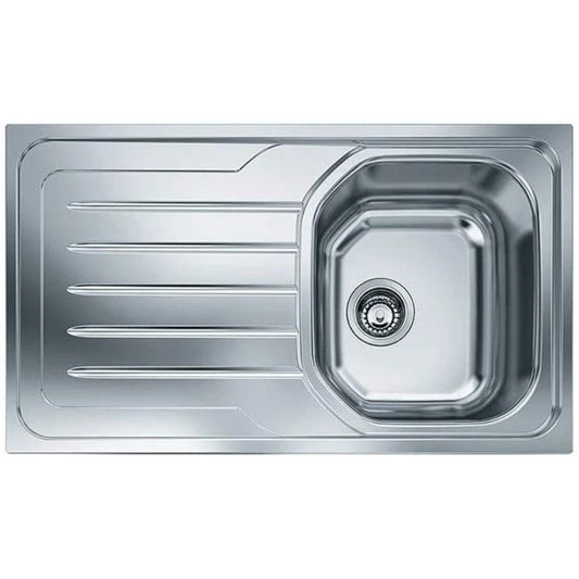 FRANKE ONDA LINE 101.0564.776 Lavello Incasso Inox 1 Vasca Destra Gocciolatoio Sinistra cm. 86 x 50