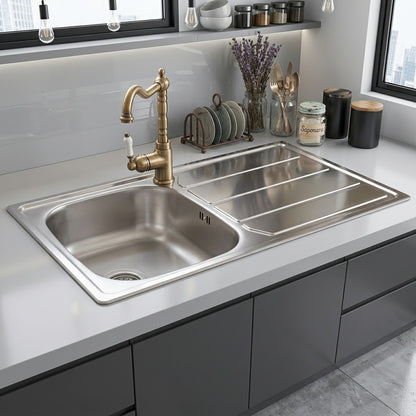 Foster S1000 1186162 Lavello Vasca Sinistra Gocciolatoio Destra Inox 86X50 cm
