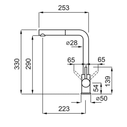 ELLECI MGKTRP51 Rubinetto Miscelatore Cucina Doccetta Estraibile Avena 51 Trail
