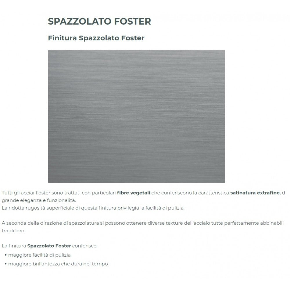 FOSTER POWER 7017032 Piano Cottura 5 Fuochi Gas Inox Griglie Ghisa cm. 86 x 50