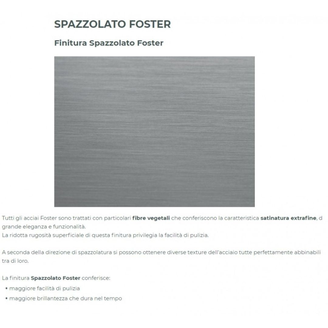 FOSTER FL 7201032 Piano Cottura Gas Incasso 5 Fuochi Acciaio Inox Satinato Griglie in Ghisa Dual 5 Kw cm. 86 x 50