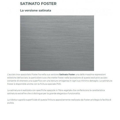 FOSTER FL 7201032 Piano Cottura Gas Incasso 5 Fuochi Acciaio Inox Satinato Griglie in Ghisa Dual 5 Kw cm. 86 x 50