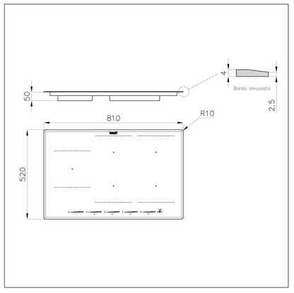 Foster KE 7386646 Piano Cottura Induzione Vetroceramica 5 Zone Nero cm 81 x 52